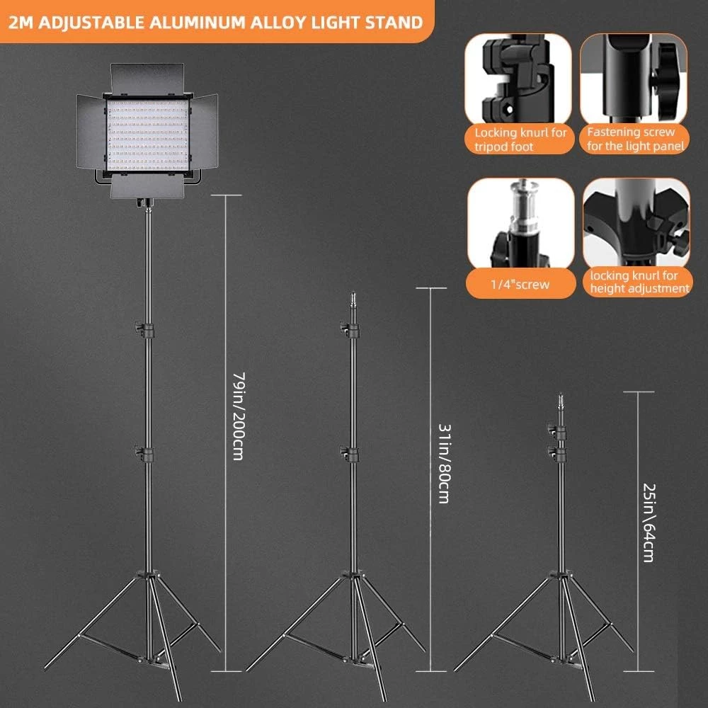 RT™ LED Video Light Kit L4500K Dimmable Camera Light Professional LED Video Ligh 900W/1200W