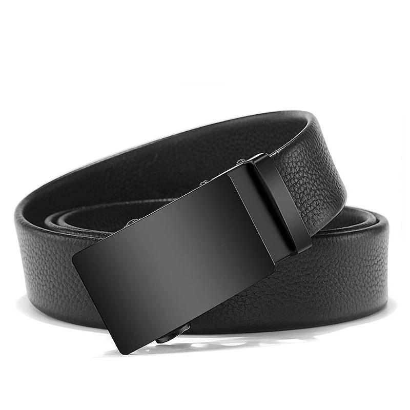 Ceinture en cuir PU à boucle automatique pour hommes, idéale pour les affaires e