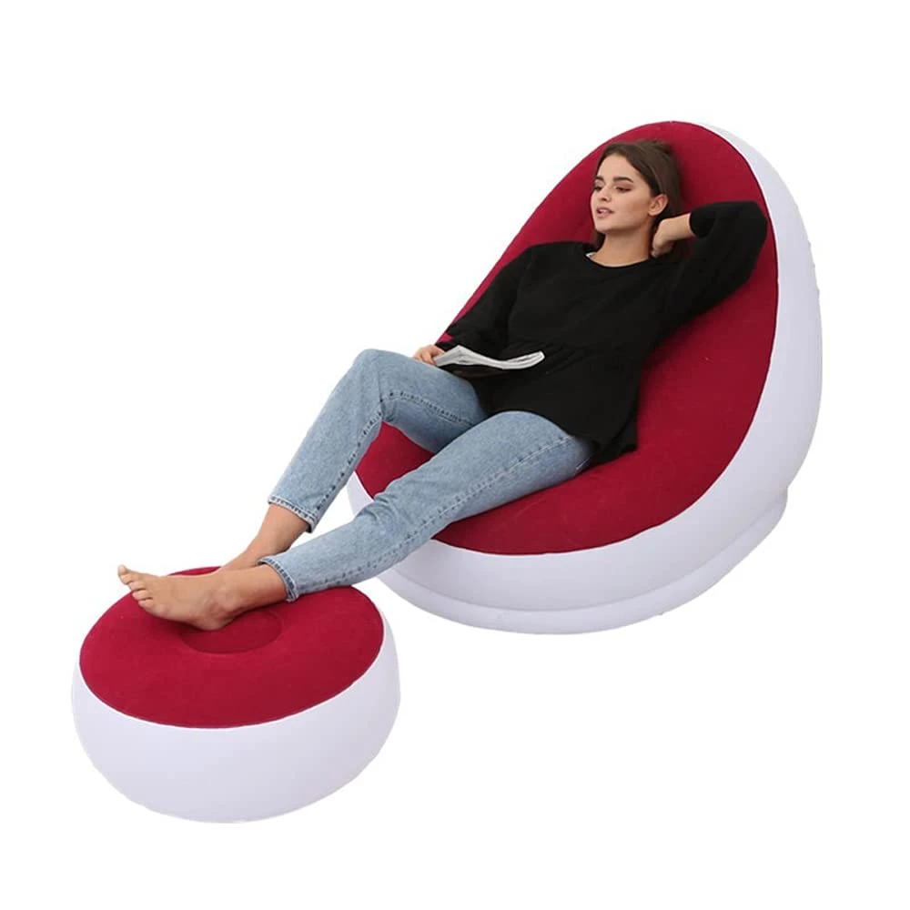 Chaise gonflable GTC® avec tabouret repose-pieds