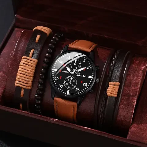 Montre Homme avec Ensemble de Bracelets - Élégance et Charisme